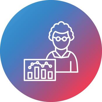 Data Scientist Line Gradient Circle Background Icon vector
