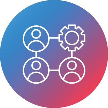 Management Team Line Gradient Circle Background Icon vector