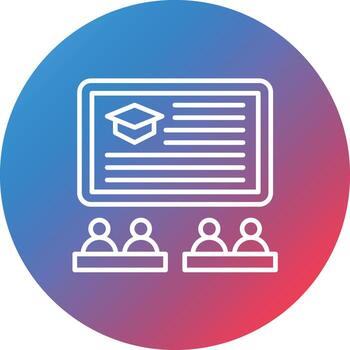 Lecture Line Gradient Circle Background Icon vector