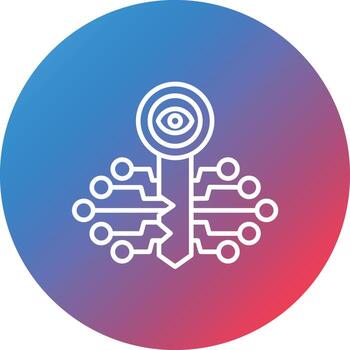 Public Key Line Gradient Circle Background Icon vector