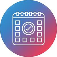 Scheduled Event Line Gradient Circle Background Icon vector