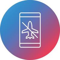 Airplane mode Inactive Line Gradient Circle Background Icon vector