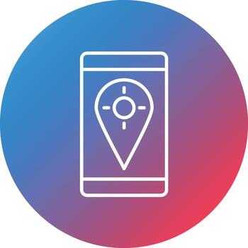 icono de fondo de círculo degradado de línea fija gps vector