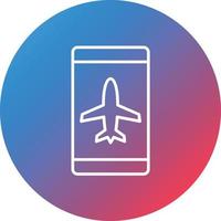 Airplane mode active Line Gradient Circle Background Icon vector