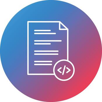 icono de fondo de círculo degradado de línea de archivo html vector