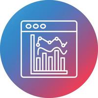 Statistical Graph Line Gradient Circle Background Icon vector