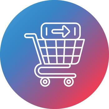 Checkout Line Gradient Circle Background Icon vector