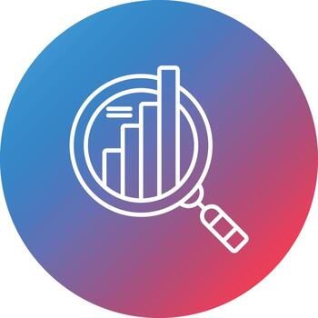 icono de fondo de círculo degradado de línea de análisis de datos vector