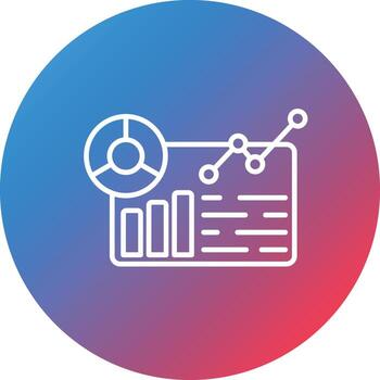 Data Reporting Line Gradient Circle Background Icon vector