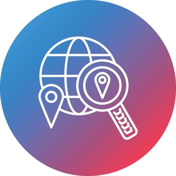 Search Location Line Gradient Circle Background Icon vector