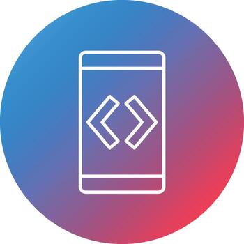 icono de fondo de círculo degradado de línea de modo desarrollador vector