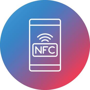 NFC Line Gradient Circle Background Icon vector