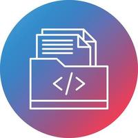 Coding Folder Line Gradient Circle Background Icon vector