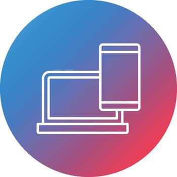 Devices Line Gradient Circle Background Icon vector