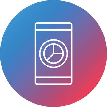 Data Usage Line Gradient Circle Background Icon vector