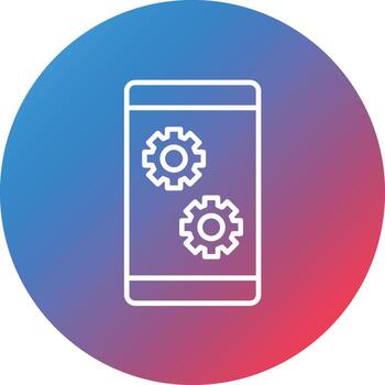 Setting System Line Gradient Circle Background Icon vector