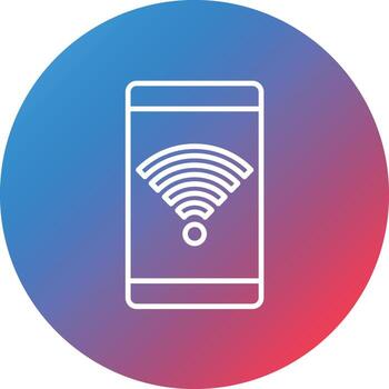 señal wifi 4 barra línea gradiente círculo fondo icono vector