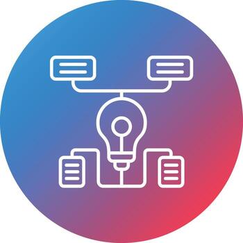 icono de fondo de círculo de degradado de línea de algoritmo vector