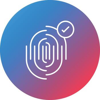 Biometrics Line Gradient Circle Background Icon vector