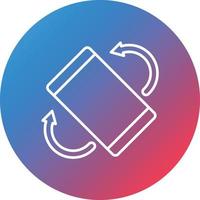 Screen Rotation Line Gradient Circle Background Icon vector