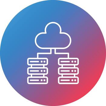 Big Data Line Gradient Circle Background Icon vector
