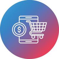 Ecommerce Line Gradient Circle Background Icon vector