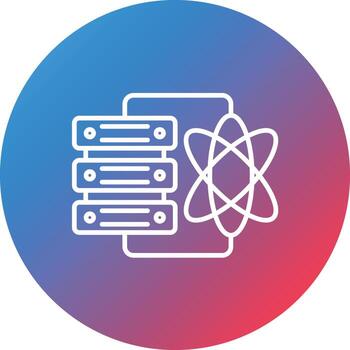 icono de fondo de círculo de gradiente de línea de ciencia de datos vector