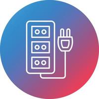 Extension Cord Line Gradient Circle Background Icon vector