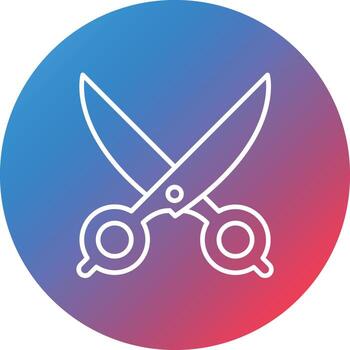 Scissors Line Gradient Circle Background Icon vector