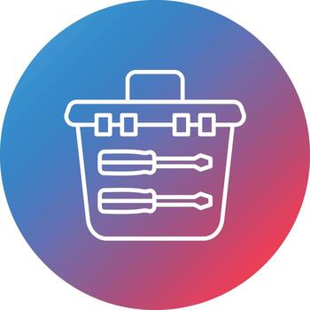 Toolbox Line Gradient Circle Background Icon vector