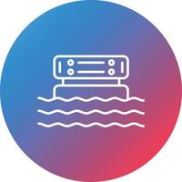 Data Lake Line Gradient Circle Background Icon vector