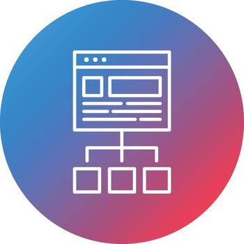 Website Structure Line Gradient Circle Background Icon vector