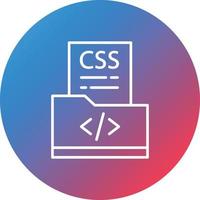 icono de fondo de círculo degradado de línea de archivo css vector