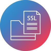 SSL File Line Gradient Circle Background Icon vector