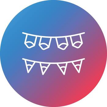 icono de fondo de círculo degradado de línea de empavesado vector