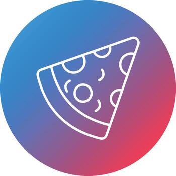 Pizza Slice Line Gradient Circle Background Icon vector