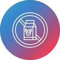 Lactose Free Line Gradient Circle Background Icon vector