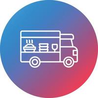 Food Truck Line Gradient Circle Background Icon vector