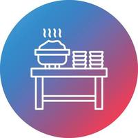 icono de fondo de círculo degradado de línea de catering vector