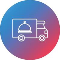 camión de comida catering línea gradiente círculo fondo icono vector