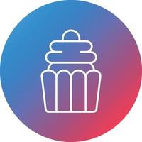 icono de fondo de círculo degradado de línea de cupcake vector