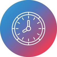 icono de fondo de círculo degradado de línea de reloj vector