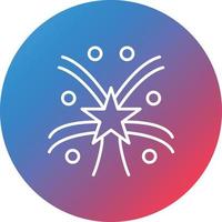 Firework Line Gradient Circle Background Icon vector