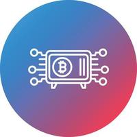 Crypto Vault Line Gradient Circle Background Icon vector