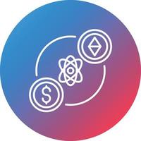Atomic Swap Line Gradient Circle Background Icon vector