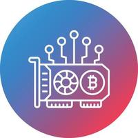 GPU Mining Line Gradient Circle Background Icon vector