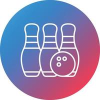 Bowling Line Gradient Circle Background Icon vector