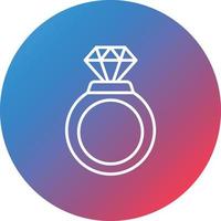 Diamond Ring Line Gradient Circle Background Icon vector