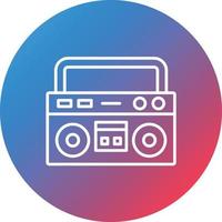 Boombox Line Gradient Circle Background Icon vector