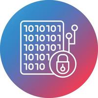 Encryption Line Gradient Circle Background Icon vector